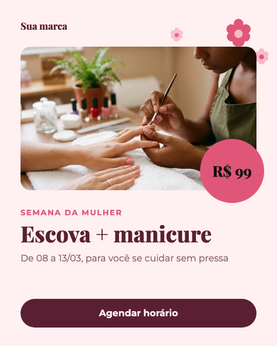 Modelo Dia da Mulher no salão