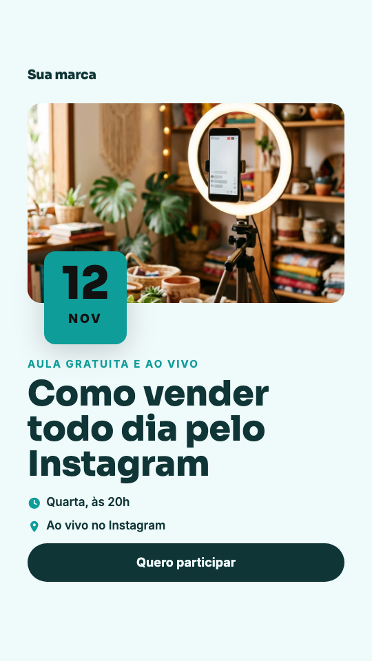 Modelo Aula gratuita ao vivo