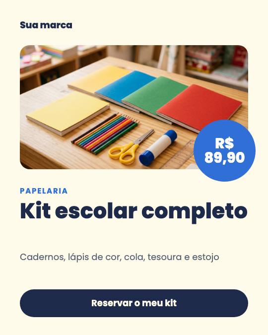 Modelo Kit escolar completo