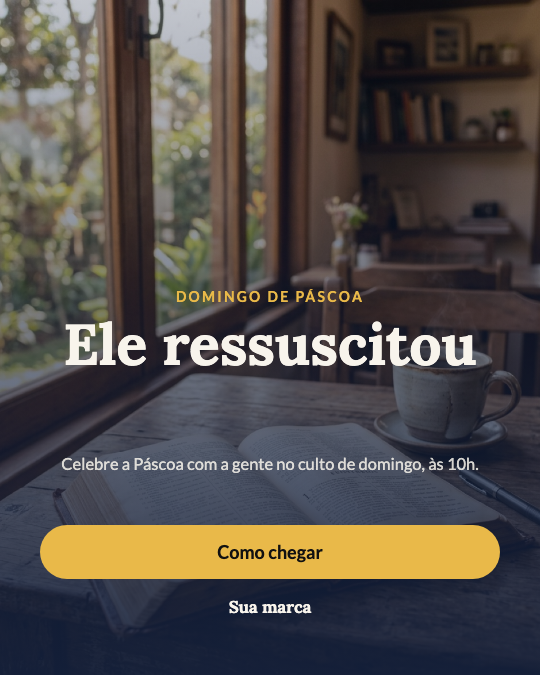 Modelo Ele ressuscitou: culto de Páscoa