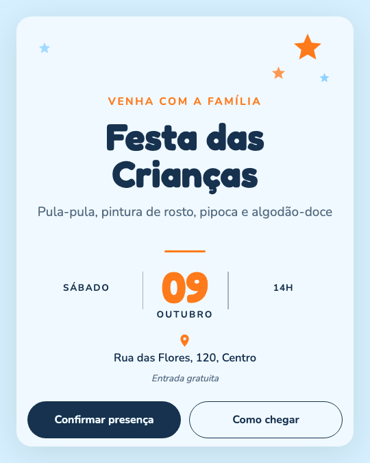 Modelo Festa das Crianças