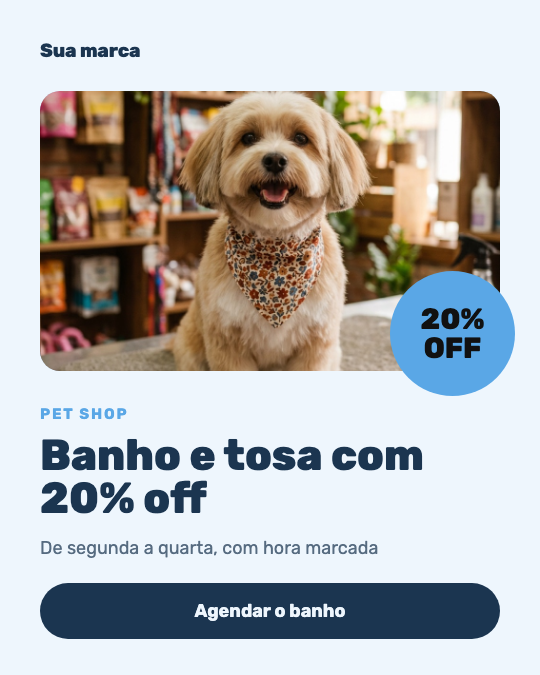 Modelo Banho e tosa com desconto