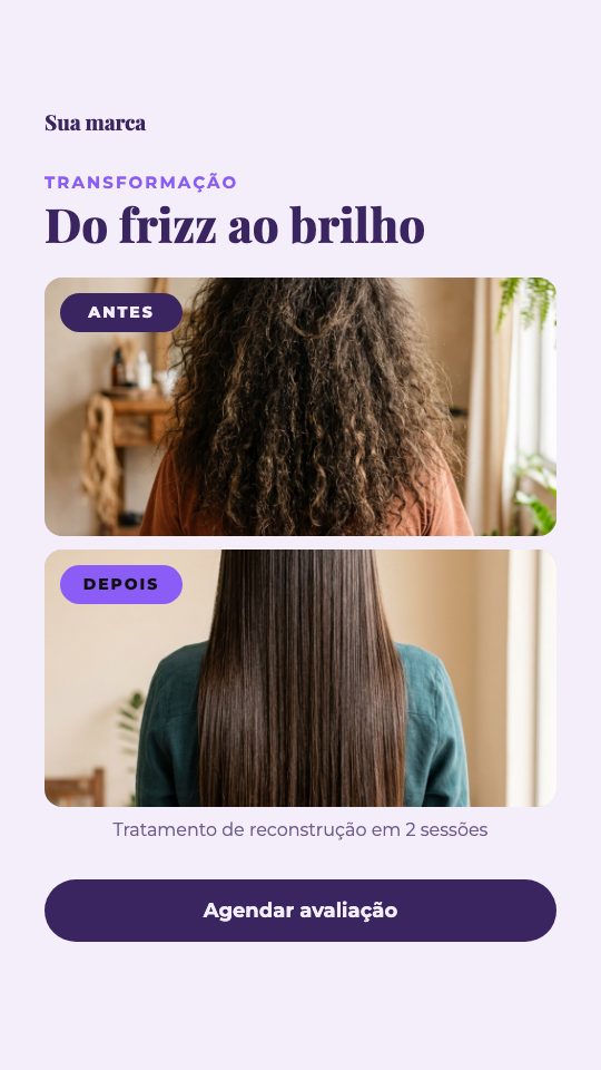 Modelo Antes e depois em story